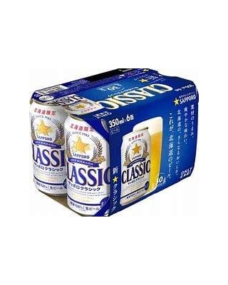 【큐익스프레스, 송료포함】 삿뽀로 맥주 클래식 350ml X 6캔 (サッポロ クラシック)